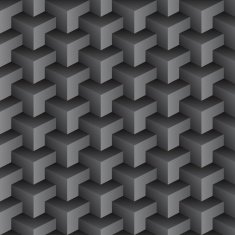 Vector abstract black seamless pattern made from stacked cubes N2