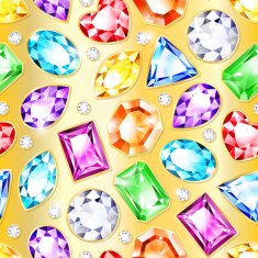 Jewelry pattern on gold background