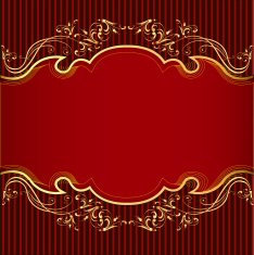 background with gold(en) ornament and red band