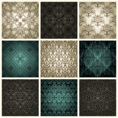 Set of 9 seamless patterns N12
