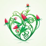Floral Green Heart