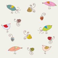 Seamless pattern with birds N20