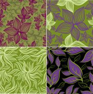 Vector Seamless floral pattern with lilly flower