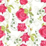 Roses and Ivy seamless background