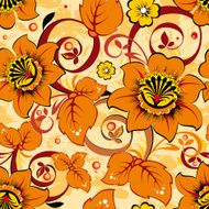 Stylish retro floral seamless pattern