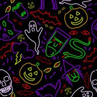 Seamless neon Halloween