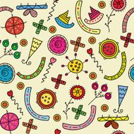 Seamless pattern with funny abstract symbols