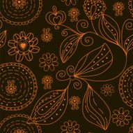 Graphic floral seamless pattern