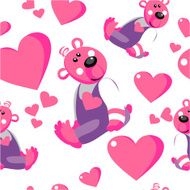 Seamless emo bear ornament 67