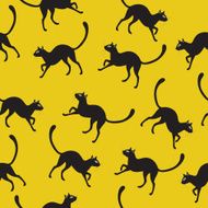 Seamless background with black cats