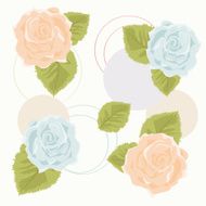 Background with Orange and Blue Roses