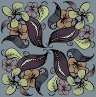 Blue Flower Scatter Pattern N2