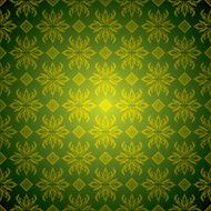green wallpaper tile gold