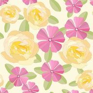 Seamless garden flowers background