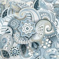 Paisley seamless pattern with shadow effect Floral wallpaper