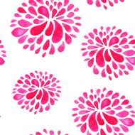 Seamless pattern with red watercolor flowers
