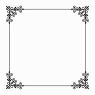 Vector Black Twirl Frame on White Background