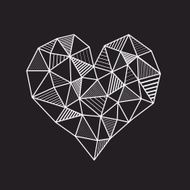Abstract geometric low poly line heart