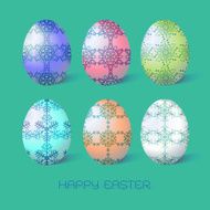 Easter egg with pattern of snowflake