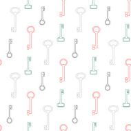 Seamless background with retro keys silhouette N2