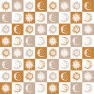 seamless background sun and the moon retro vintage N3