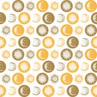 seamless background sun and the moon retro vintage N4