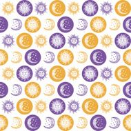 seamless background sun and the moon retro vintage N5