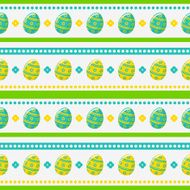 Easter seamless pattern with painted eggs Vector background