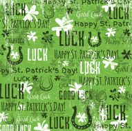 green background for Patricks day with shamrocks vector