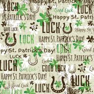 grunge background for Patricks day with shamrocks vector