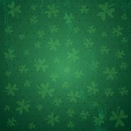 green background for Patricks day with shamrocks vector N2