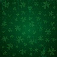 green background for Patricks day with shamrocks
