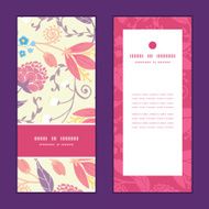 Vector fresh field flowers and leaves vertical frame pattern invitation