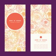 Vector warm flowers vertical round frame pattern invitation greeting cards
