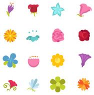 flower icon set vector