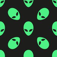 Universal vector alien heads seamless patterns