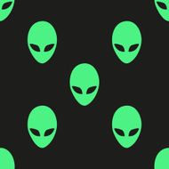 Universal vector alien heads seamless patterns N2