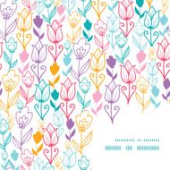 Vector colorful tulip flowers frame corner pattern background