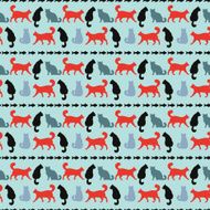 Vector seamless pattern with cats