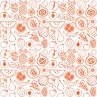 Hand drawn fruit seamless pattern background 1