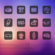 Set of e-money icons
