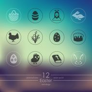 Set of easter icons