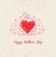 Happy Mothers&#039;s Day with heart greeting card