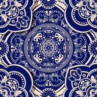 Ornamental seamless pattern with shadow effect