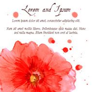 Watercolor design element hollyhock for the realization N2