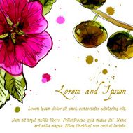 Watercolor design element hollyhock for the realization N3