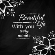 Abstract background with flowers in black and white style N2