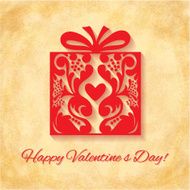 Paper Ornate Gift with Heart Vector EPS 10