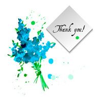 Illustration with flowers forget-me-painted watercolors N4