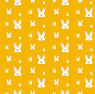 Happy Easter Rabbit Bunny Orange Seamless Background